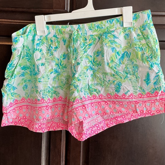 Lilly Pulitzer Pants - Lilly Pulitzer Green and Pink Women's Cargo Shorts